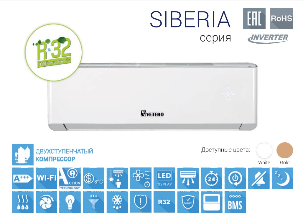 Преимущества сплит-систем Vetero SIBERIA